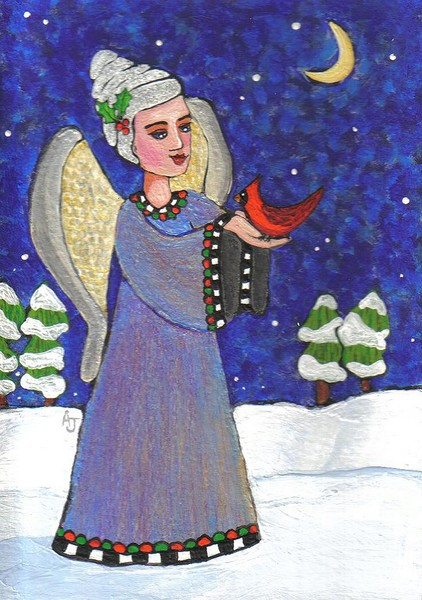Winter Angel & Cardinal