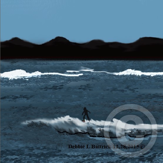 A Man Surfing