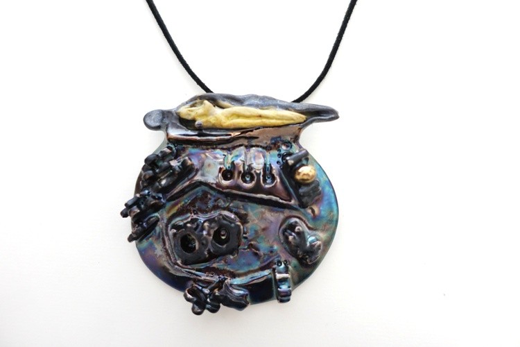 Contemporary Women's Fashion Necklace Ceramic ,Porcelain . Mirek Gomolka Art 