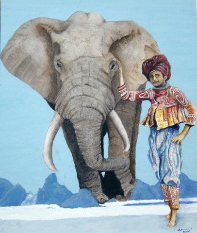Elephant and boy