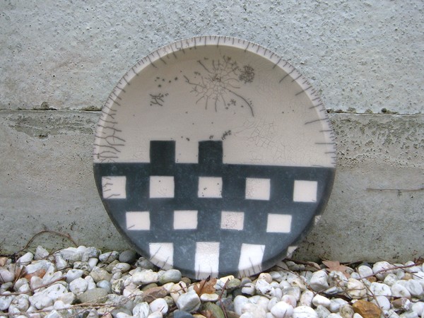 Raku plate fireworks