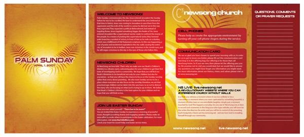 Newsong Palm Sunday Bulletin