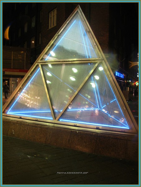 ..blue lights in the city..Helsinki