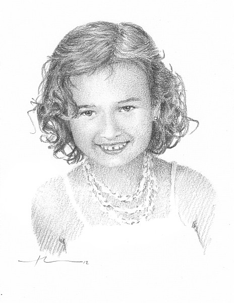 little girl pencil drawing