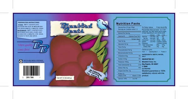 Bluebird Beets - Label