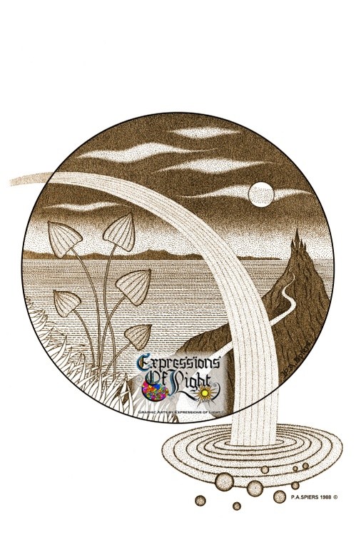 ExpoLight-Graphic-Arts-Magic-Mushrooms-1988-0001 (Pen-&-Ink-Sepia-SP)