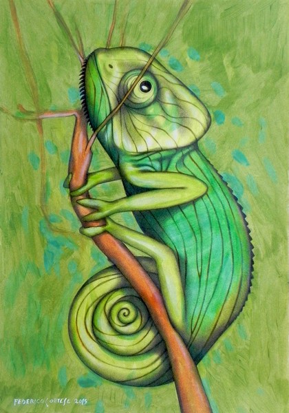 green chameleon - SOLD