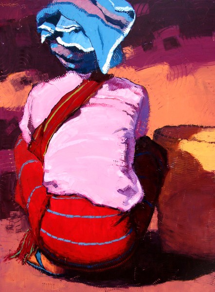 squatting woman