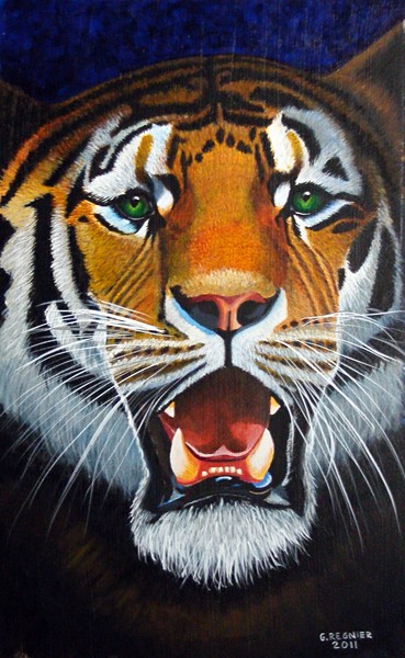 Tiger portrait acrylic