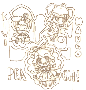 Chibis- Peach, Kiki, & Mango