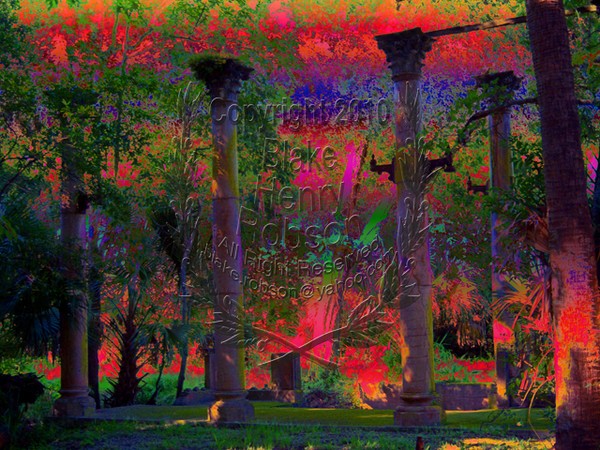 Tropical Ruins, Corinthian columns, Holly Hill, Fl