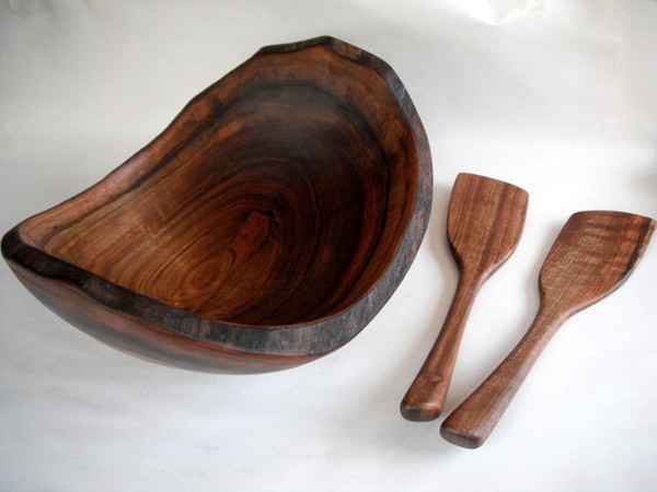 Carved English Walnut Bowl
