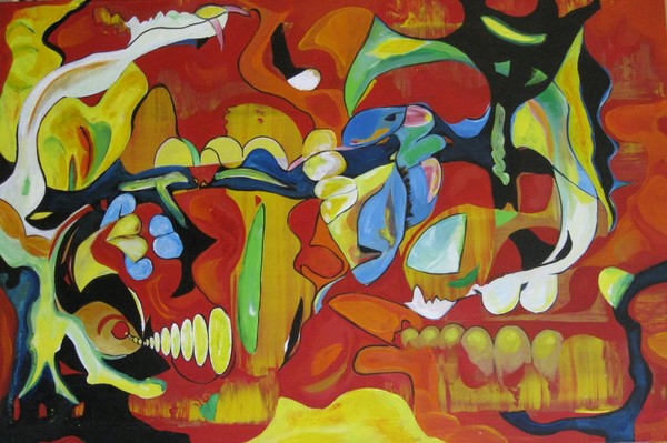 Southbound On A Red Mountain: Original Acrylic