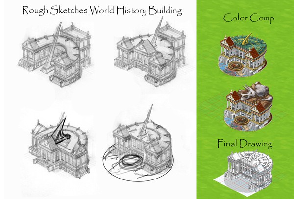 World History Building concept color
