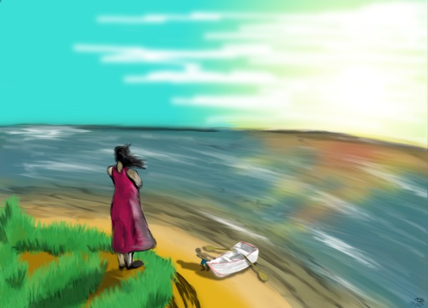 overlooking the sea