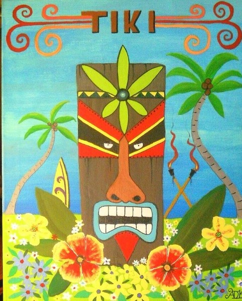 Tiki by Anthony Davais 16x20 Acrylic on Canvas $50