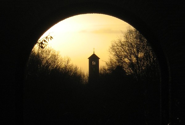 sunset nebo church