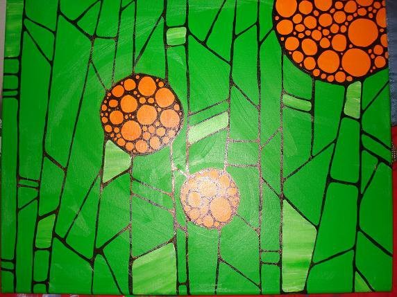 Green and Orange glass