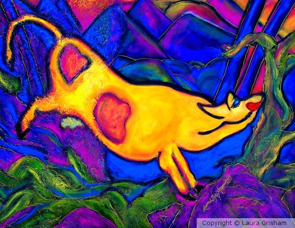 Joyful Yellow Cow
