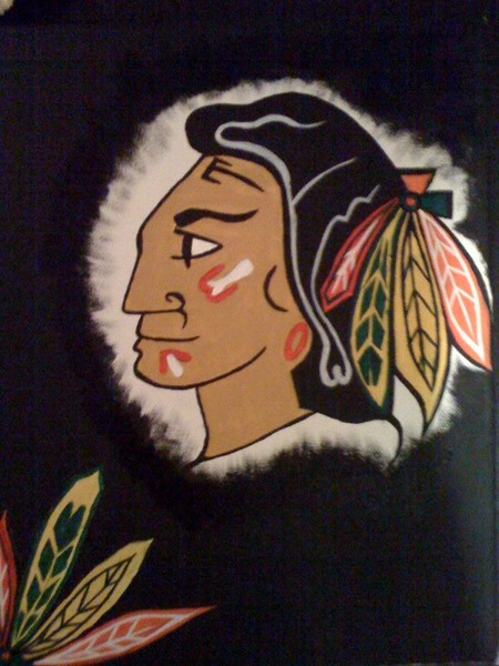 Blackhawk's head Painting