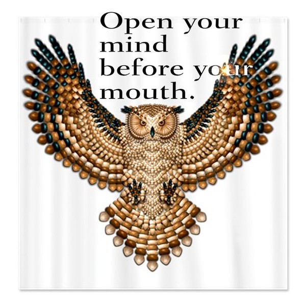 beadwork great horned owl shower curtain2