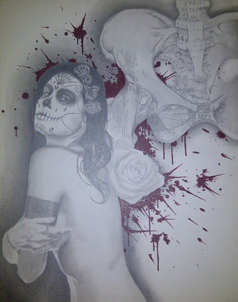 untitled #2 of 2 canvas dia de lo muertos piece