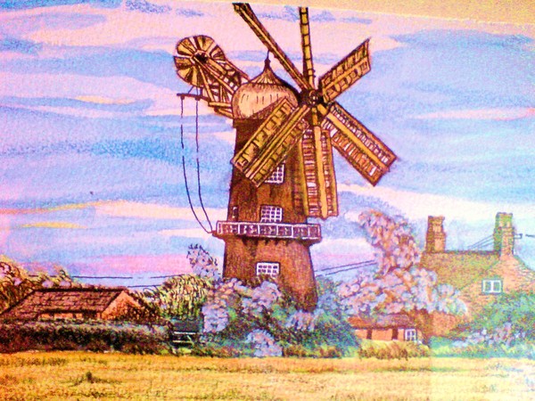 summer sunset at sibsey mill, lincolnshire
