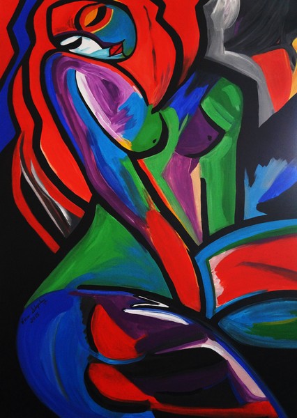 ABSTRACT ART  RAIN BOW GIRL