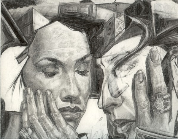I'm not Romeo Gigli detail of drawing.