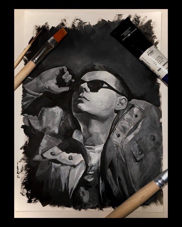 portrait of a guy with acrylic