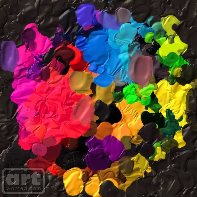 Multicolor impasto circles