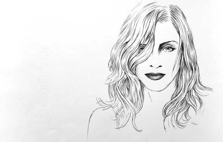 Madonna biro sketch *hair
