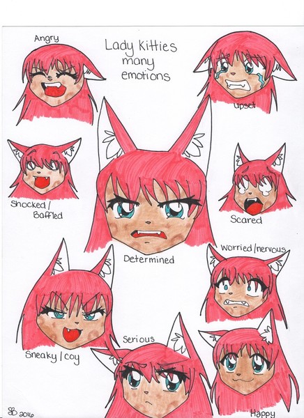 Fun Kittie Emotions Doodle