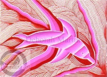 Dolphin Series.Pink. ACEO
