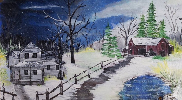 Another  painting  on slate  sold