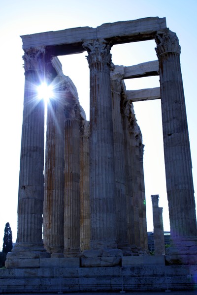 Greek Ruins with Captured Sun