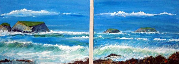 Cornish seascae diptych