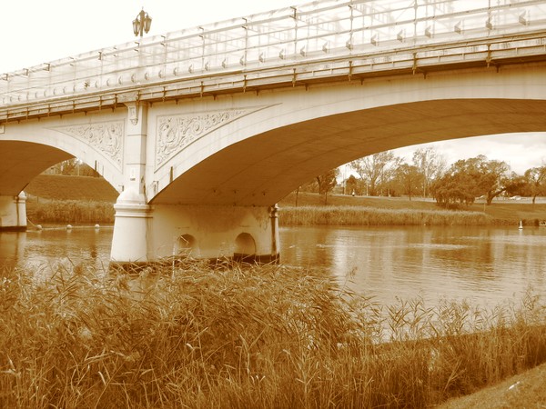 River under bridge