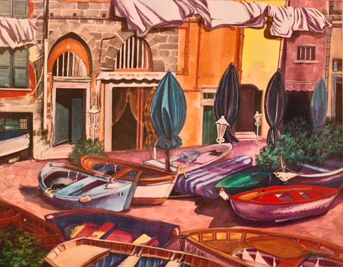 Italian Riviera watercolor