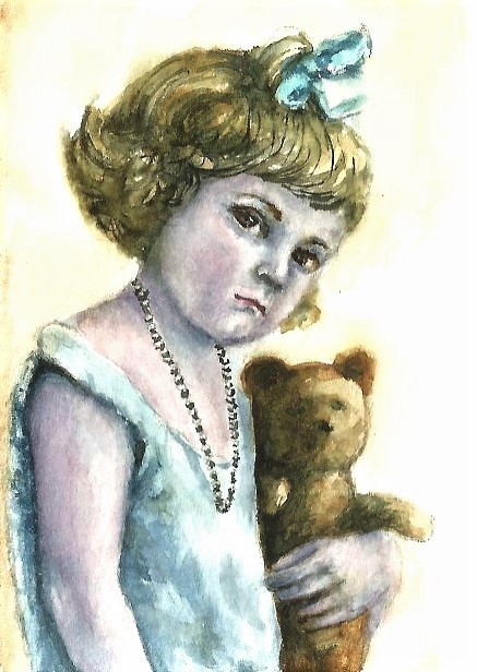 Girl and Bear painting