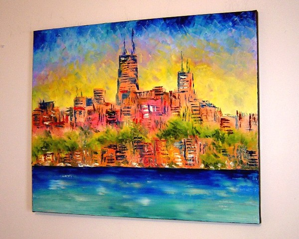 Sunset over Chicago   30x24