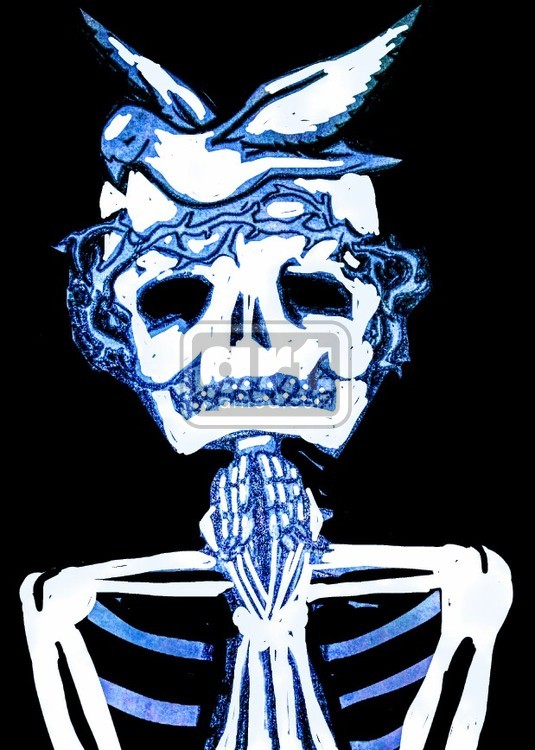 Godz skull with dove