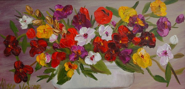 Summer Blossoms in a White Bowl