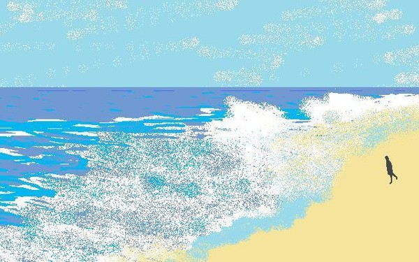 solitary at beach