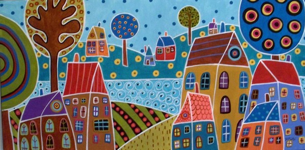 Houses Trees By the Water
