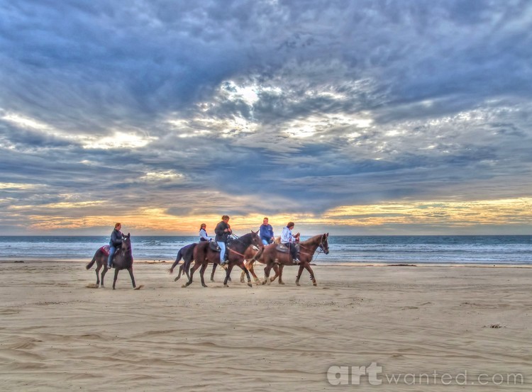 Riding on the Beach
