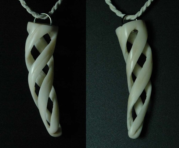 Bone jewelry, twist spiral