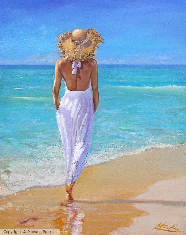 Barefoot on Tropical Beach 