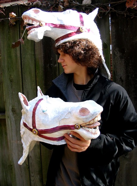 A Pair of 'Horse Head' Head Pieces