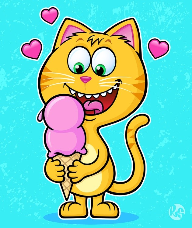 Cat Loving Ice Cream Cone
